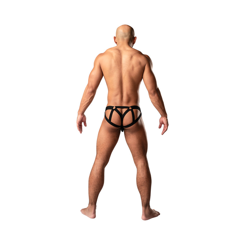 Male Power KaleiDickscope Strappy Ring Jock Black S/M