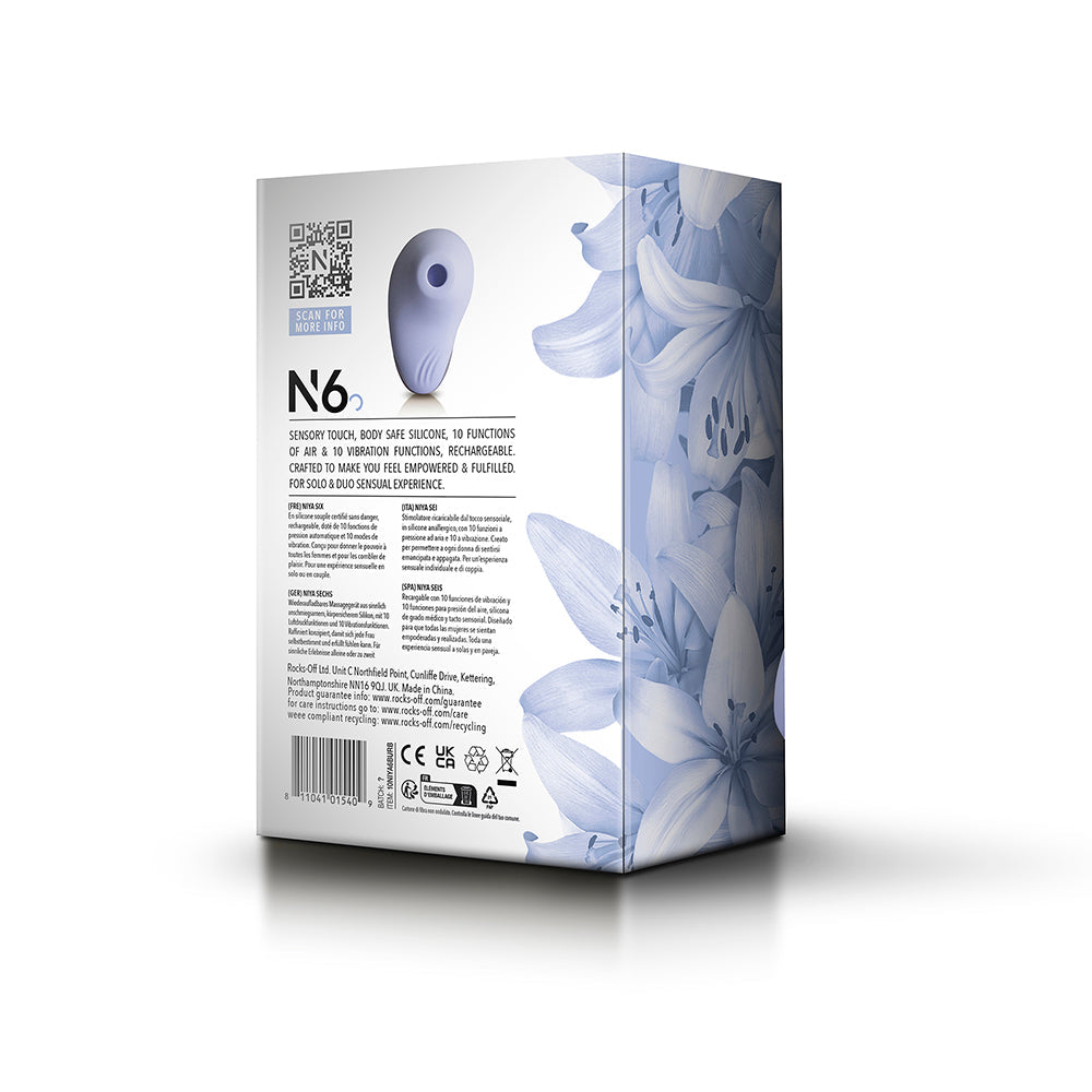 NIYA 6 Intimate Air Pressure Stimulator Cornflower Rebranded Packaging