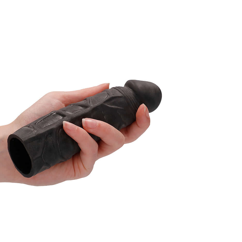 RealRock Skin 7 inches Penis Extender Sleeve Black