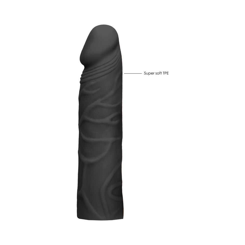 RealRock Skin 7 inches Penis Extender Sleeve Black