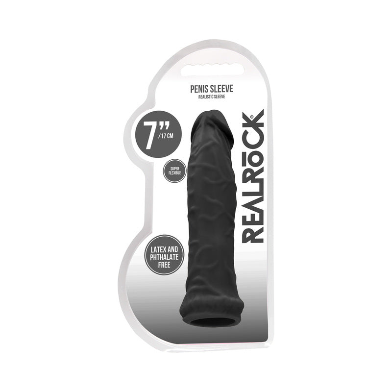 RealRock Skin 6 inches Penis Extender Sleeve Black