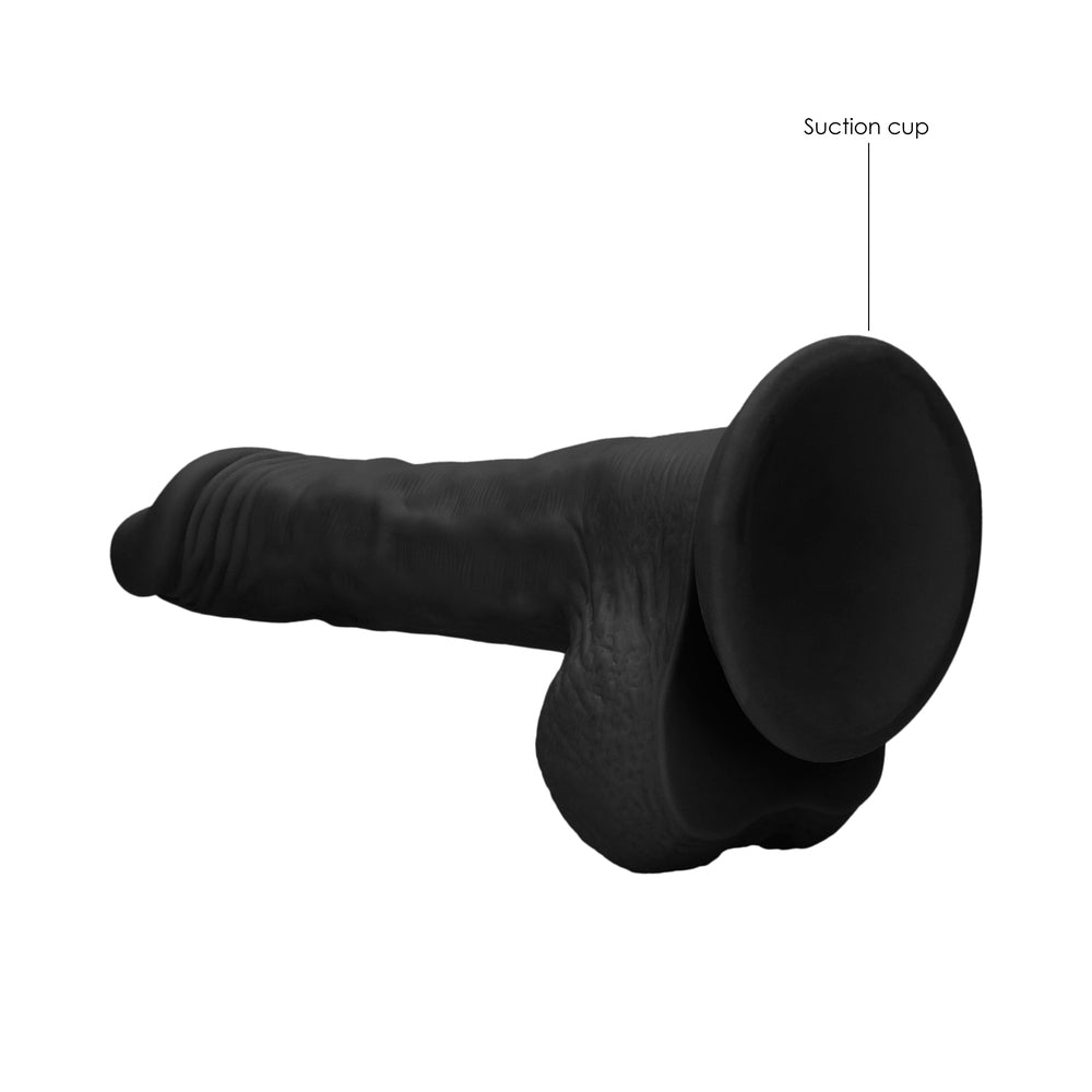 RealRock Skin 10 inches Dildo with Balls Black