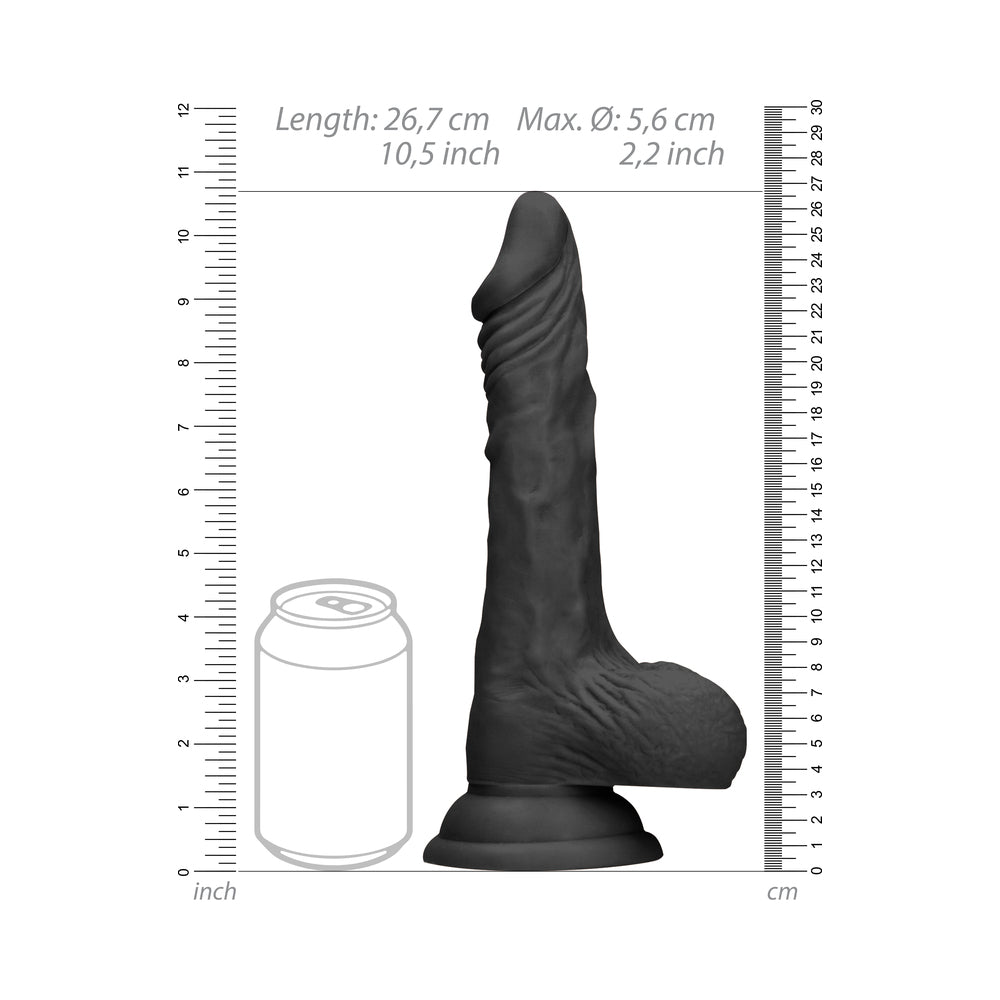 RealRock Skin 10 inches Dildo with Balls Black