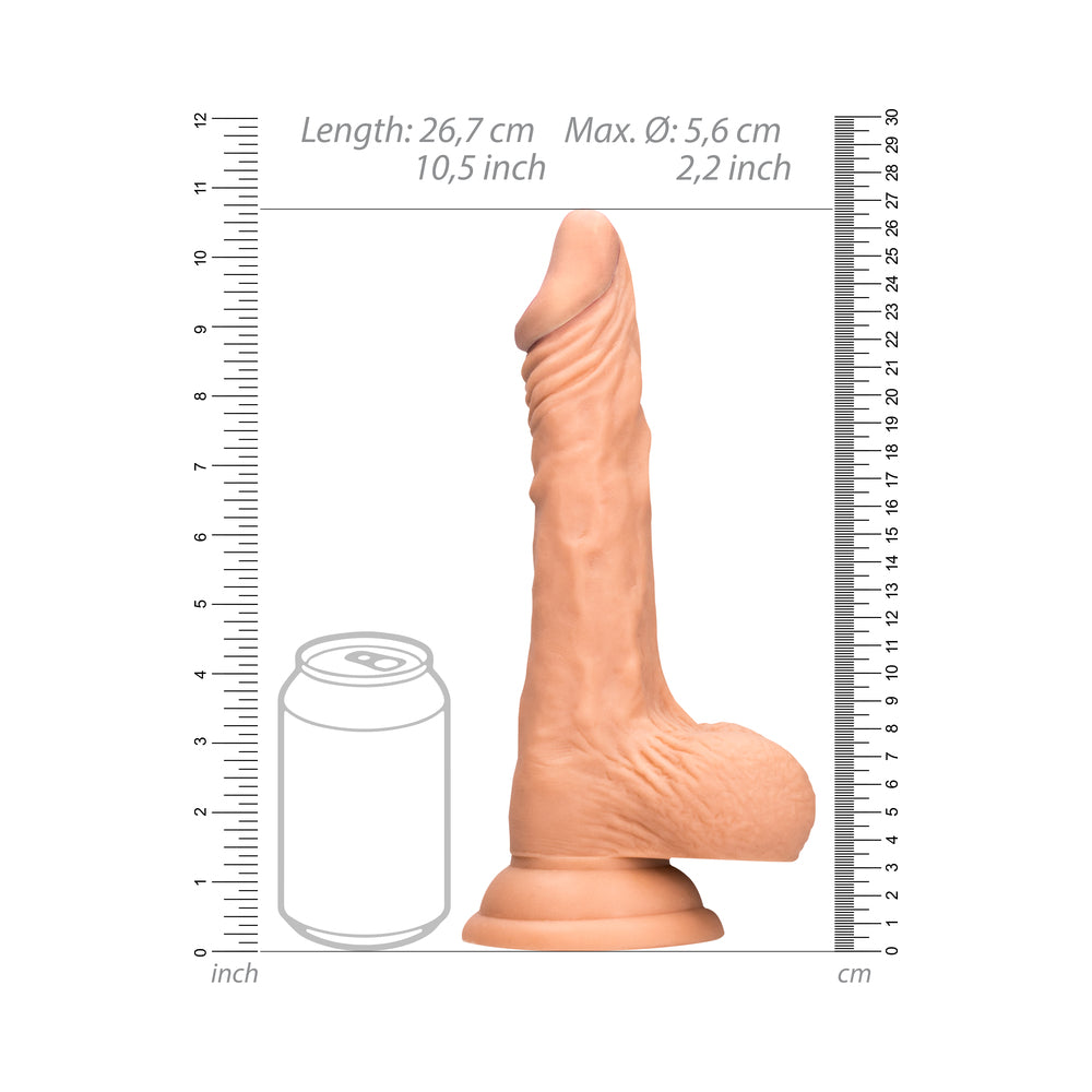 RealRock Skin 10 inches Dildo with Balls Beige
