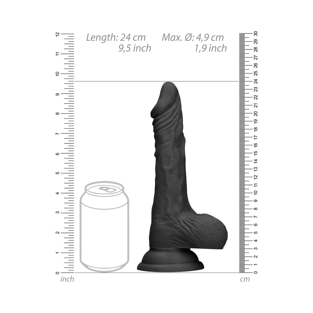RealRock Skin 9 inches Dildo with Balls Black