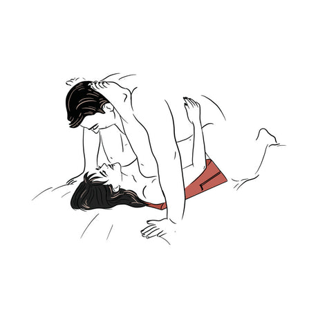 Couple using the Liberator Wedge Black Sex Pillow for enhanced intimacy and pleasure.