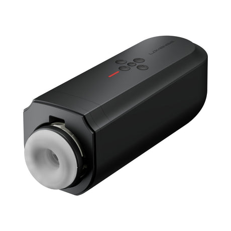 Lovense Solace Thrusting Masturbator showcasing sleek design and app-controlled features for interactive pleasure.