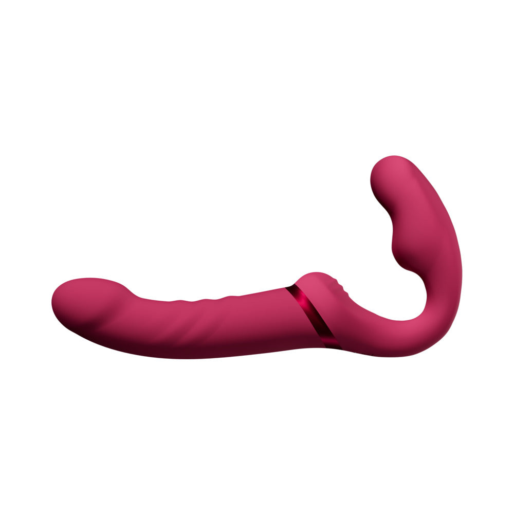 Lovense Lapis Rechargeable Silicone App Control Dual End Strapless Strap-On - Magenta
