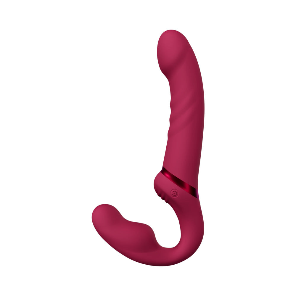 Lovense Lapis Rechargeable Silicone App Control Dual End Strapless Strap-On - Magenta