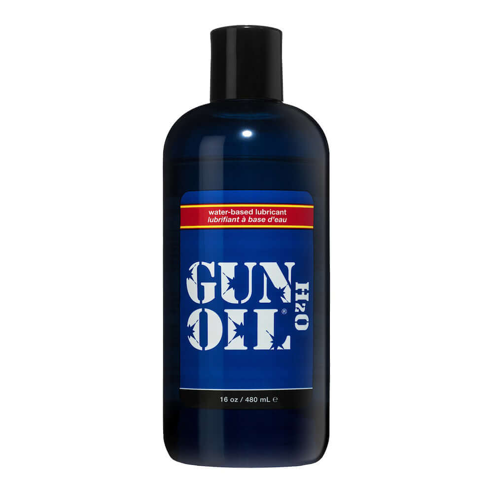 Gun Oil H2o Water-based Lubricant 16 Oz bottle showcasing its sleek design and water-based formula.