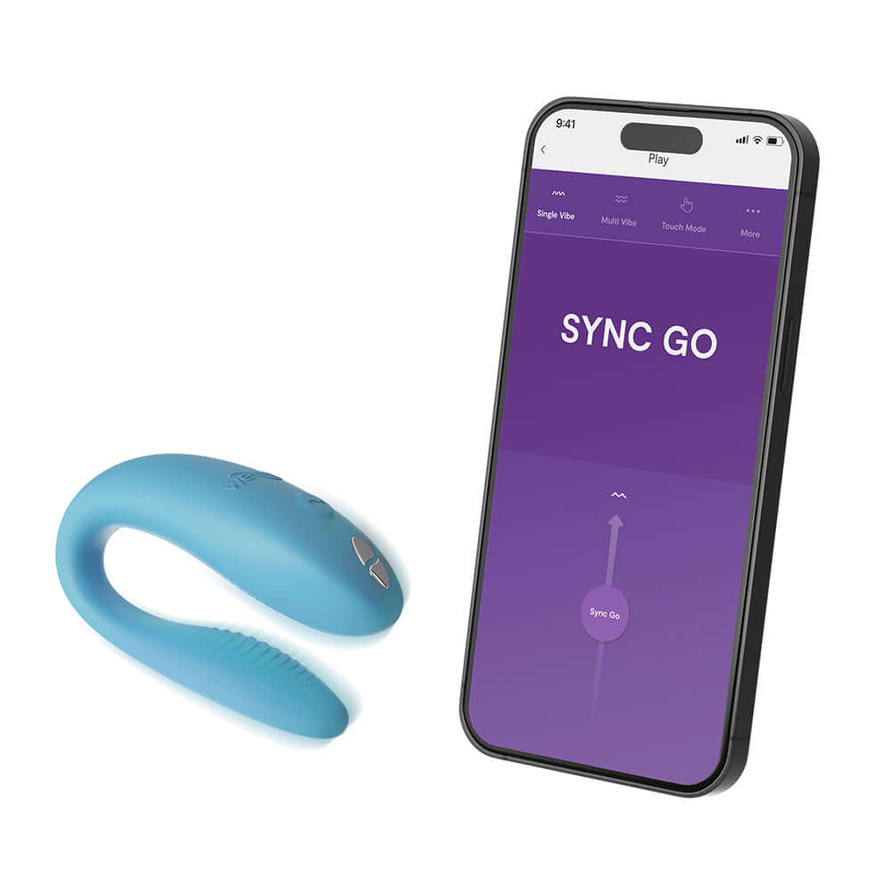 We-Vibe Sync Go App Control Rechargeable Silicone Couples Vibrator - Turquoise