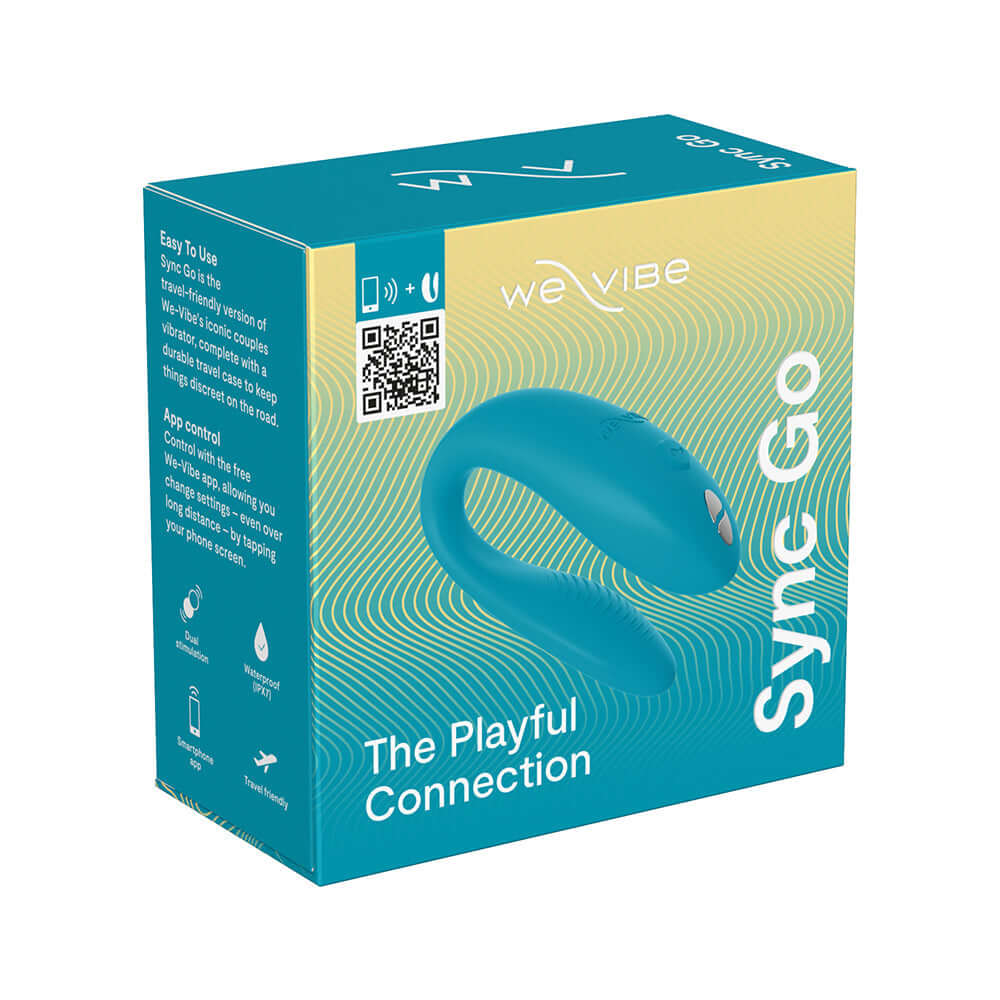 We-Vibe Sync Go App Control Rechargeable Silicone Couples Vibrator - Turquoise