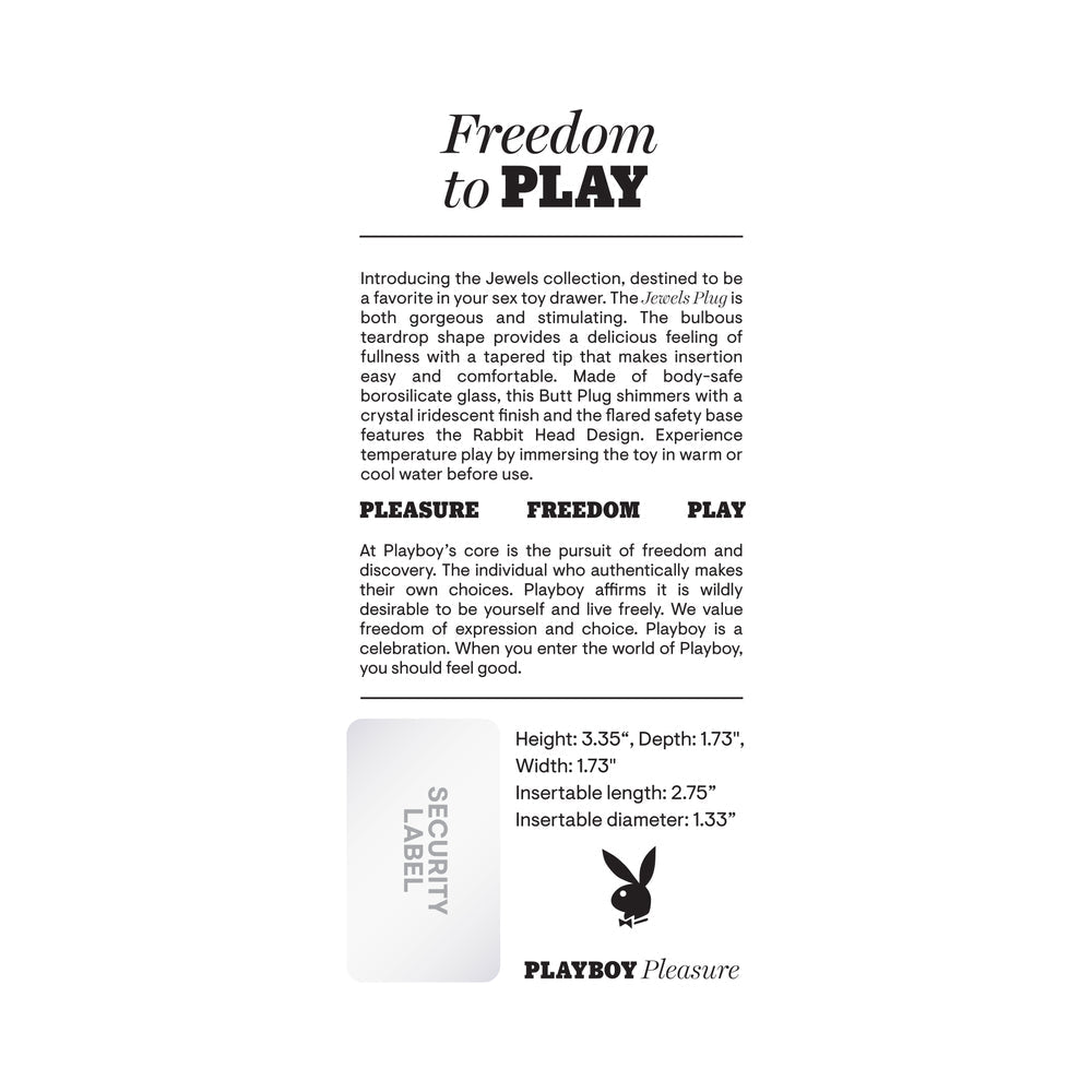 Playboy Jewels Glass Anal Plug