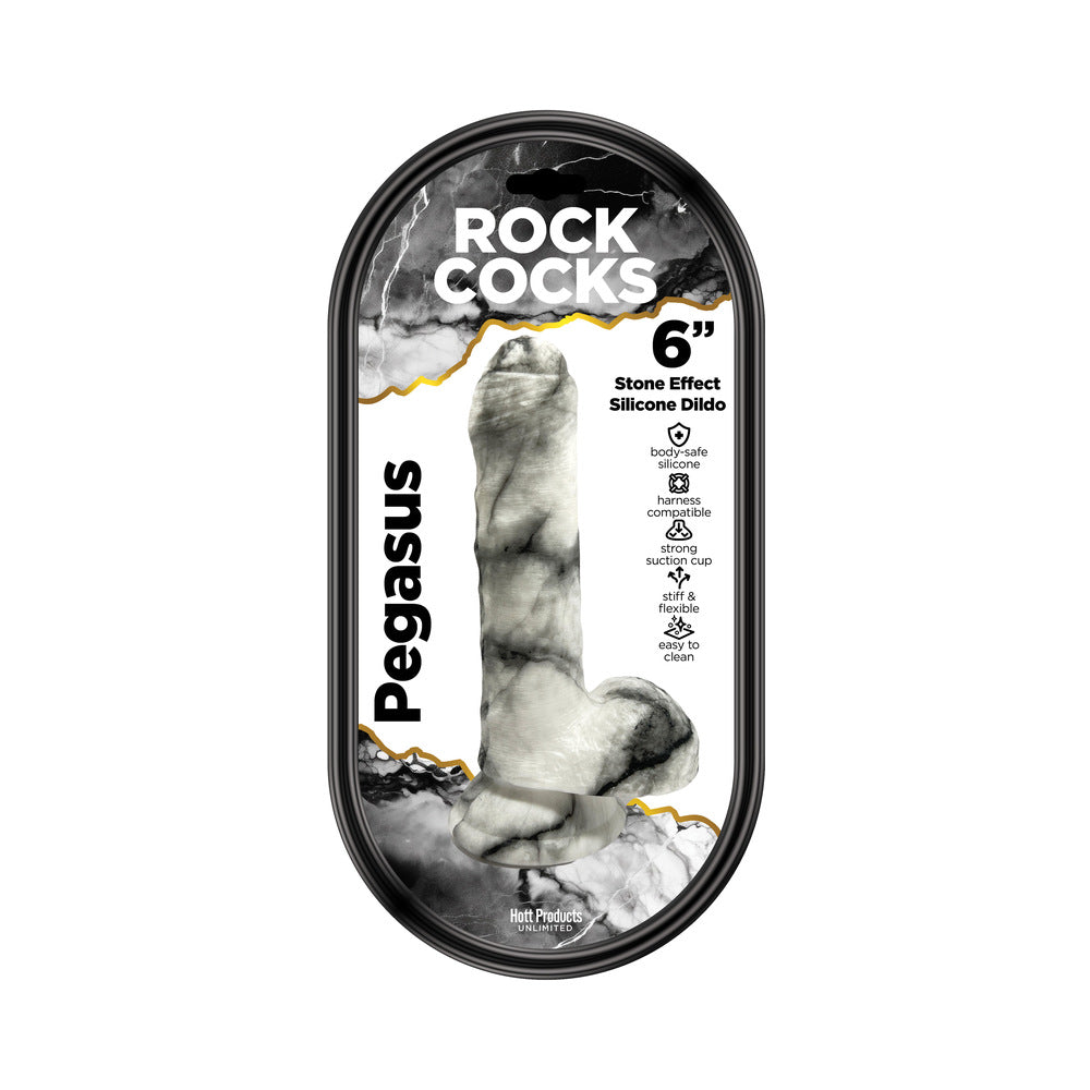 Rock Cocks Pegasus Marble Silicone Dildo 6 inches