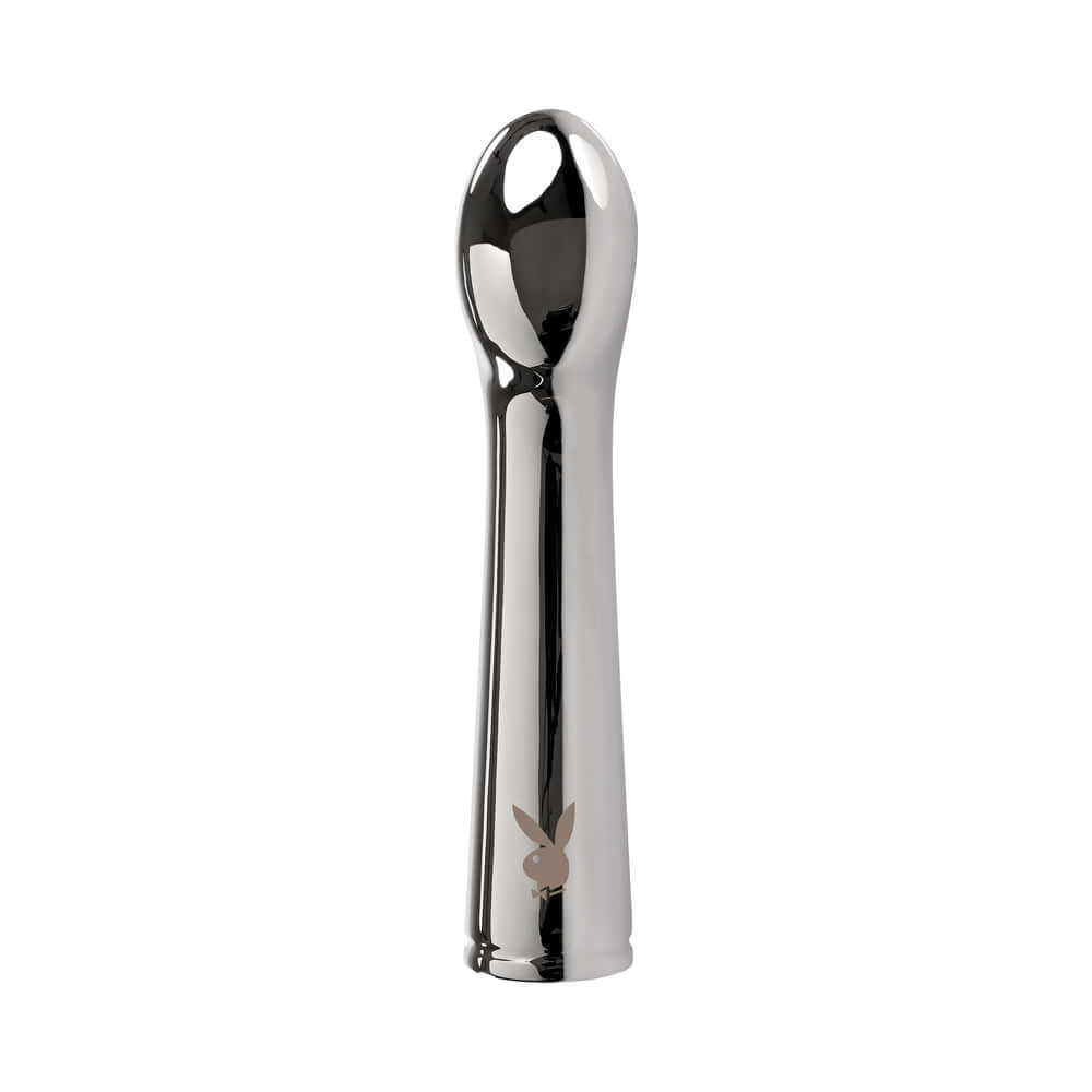 Playboy Swoon Rechargeable Vibrator Aluminum Platinum