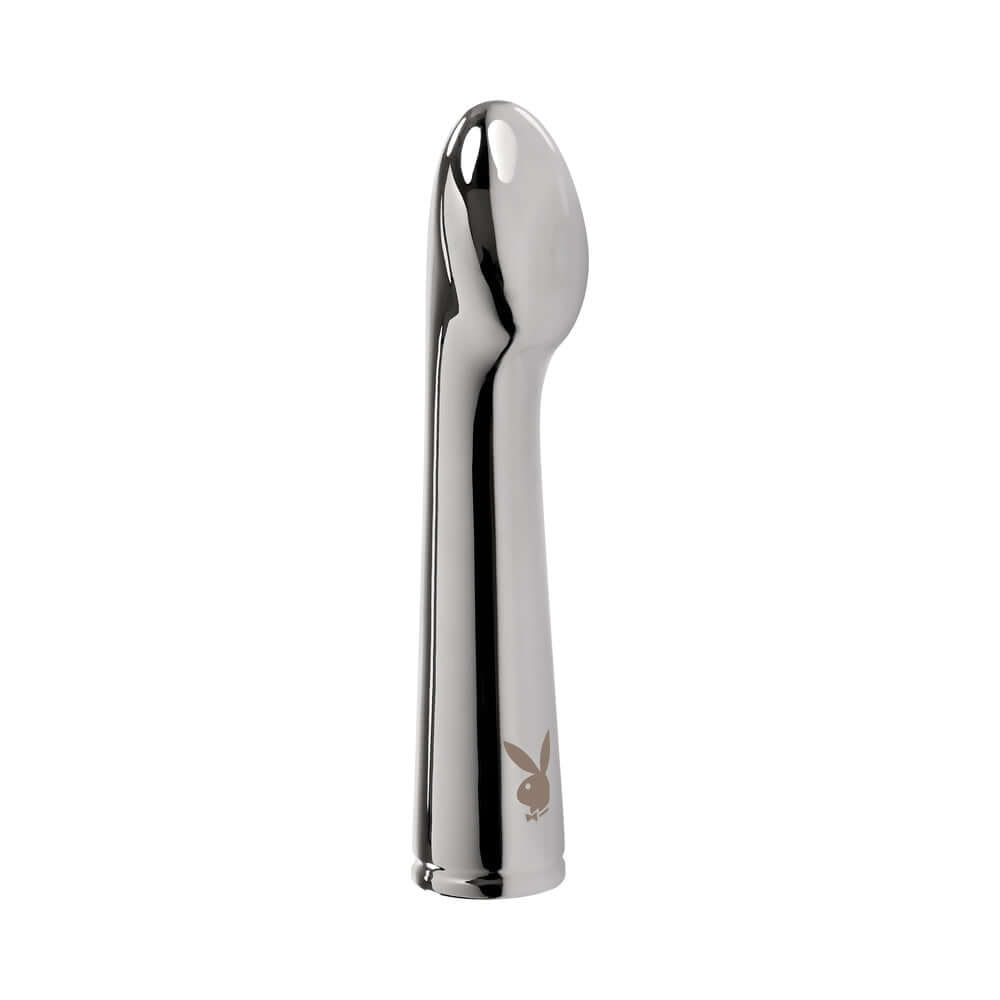 Playboy Swoon Rechargeable Vibrator Aluminum Platinum