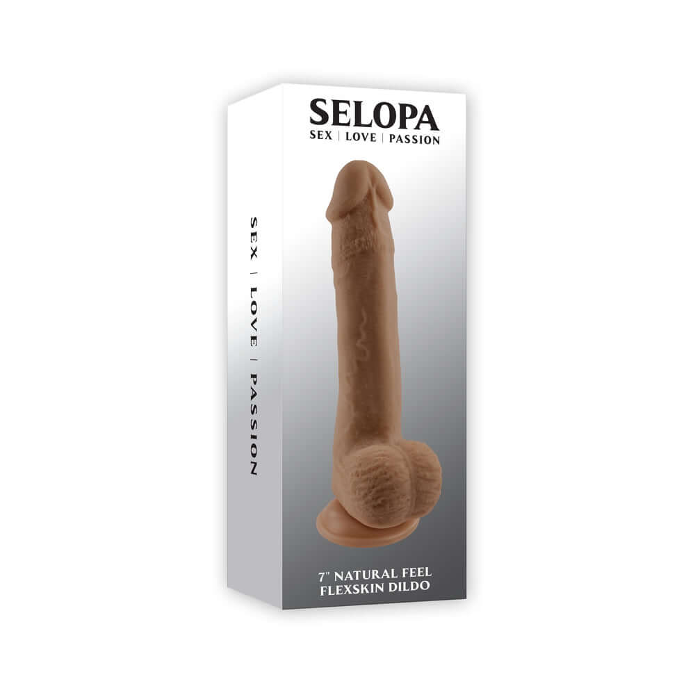 Selopa Natural Feel Flexskin Bendable Dildo with Moving Material 7 inches Dark