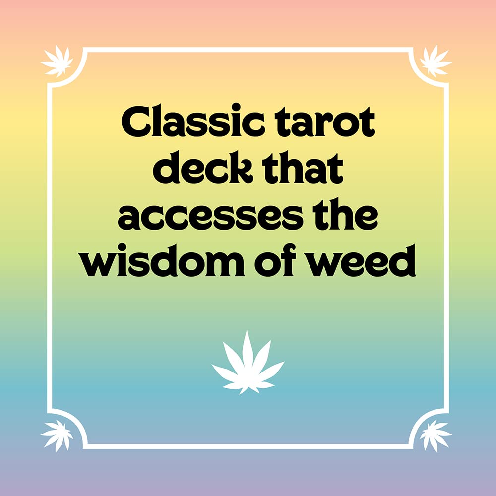 Pot Tarot Cards Game features a classic tarot deck that accesses the wisdom of weed in a vibrant design.