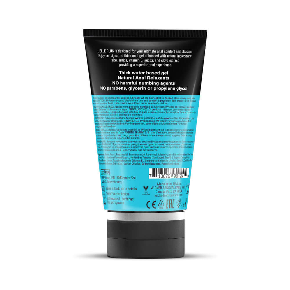 Wicked Jelle Plus Anal Lubricant with Relaxants 4 oz