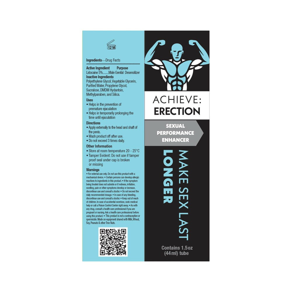 Achieve Erection Cream 1.5 oz - Hard AF Enhancer for Long-Lasting Erections by Little Genie