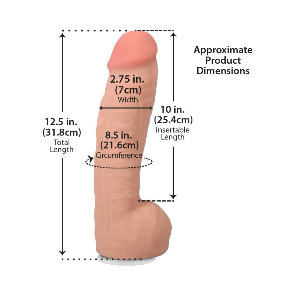 The Realistic Cock Hung 12 inches ULTRASKYN Vac-U-Lock Dildo Vanilla