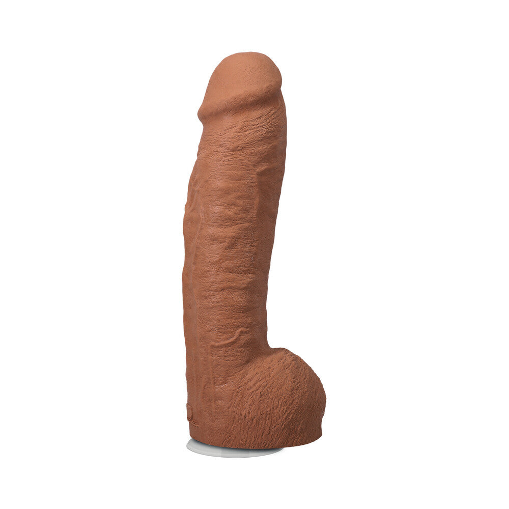 The Realistic Cock Hung 12 inches ULTRASKYN Vac-U-Lock Dildo Caramel
