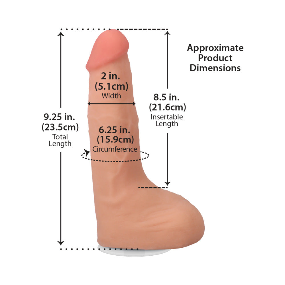 The Realistic Cock Squirting 9.5 inches ULTRASKYN Vac-U-Lock Dildo Vanilla