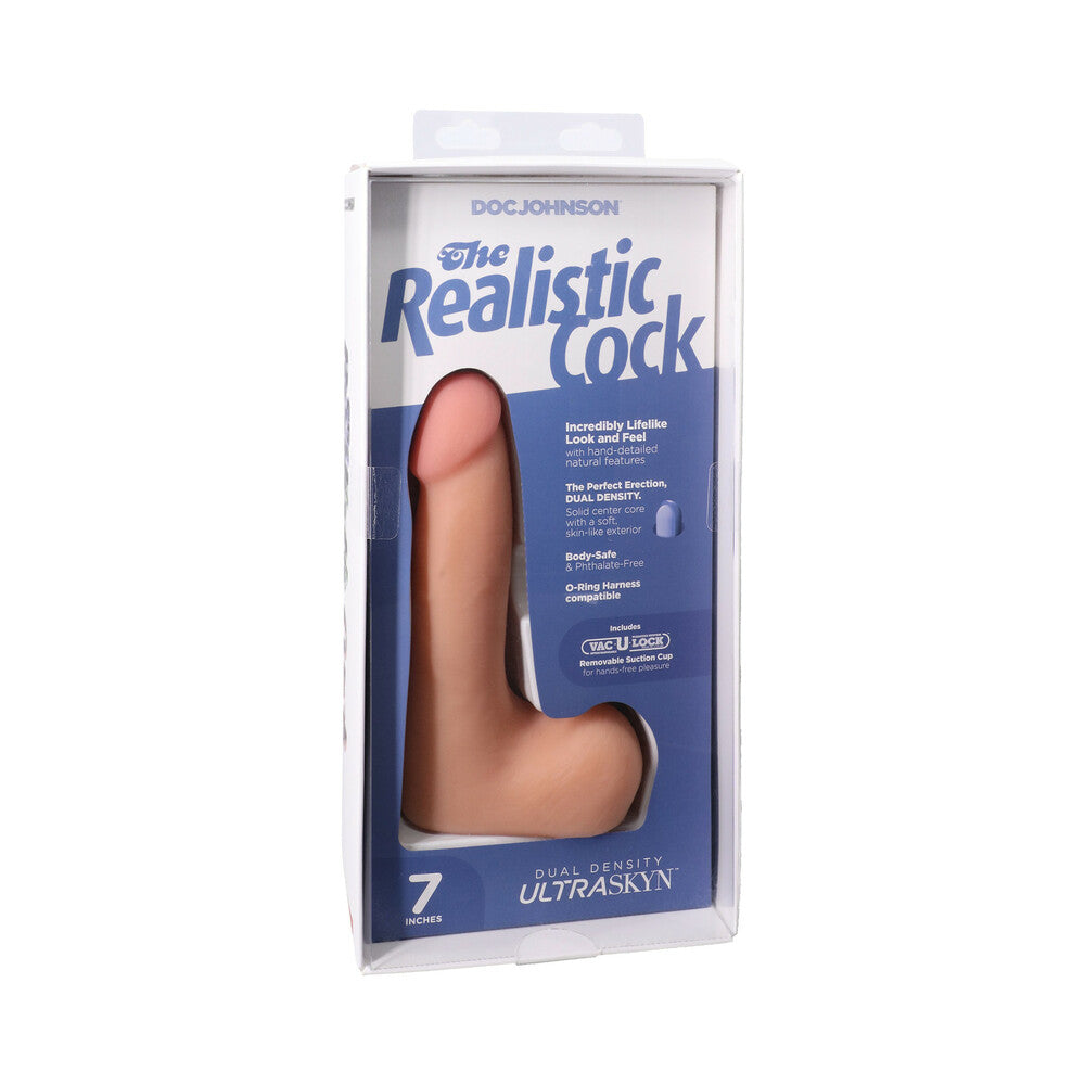 The Realistic Cock 7 inches ULTRASKYN Vac-U-Lock Dildo with Balls Vanilla