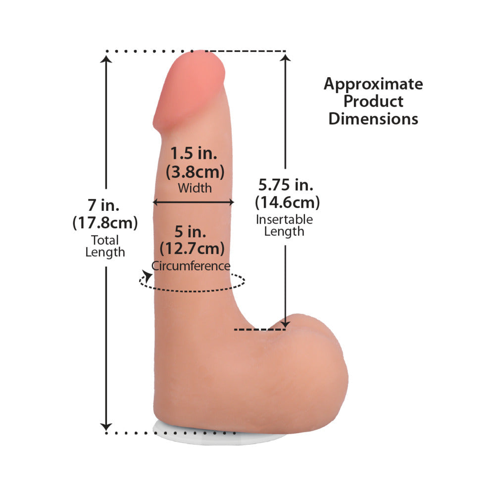 The Realistic Cock 7 inches ULTRASKYN Vac-U-Lock Dildo with Balls Vanilla