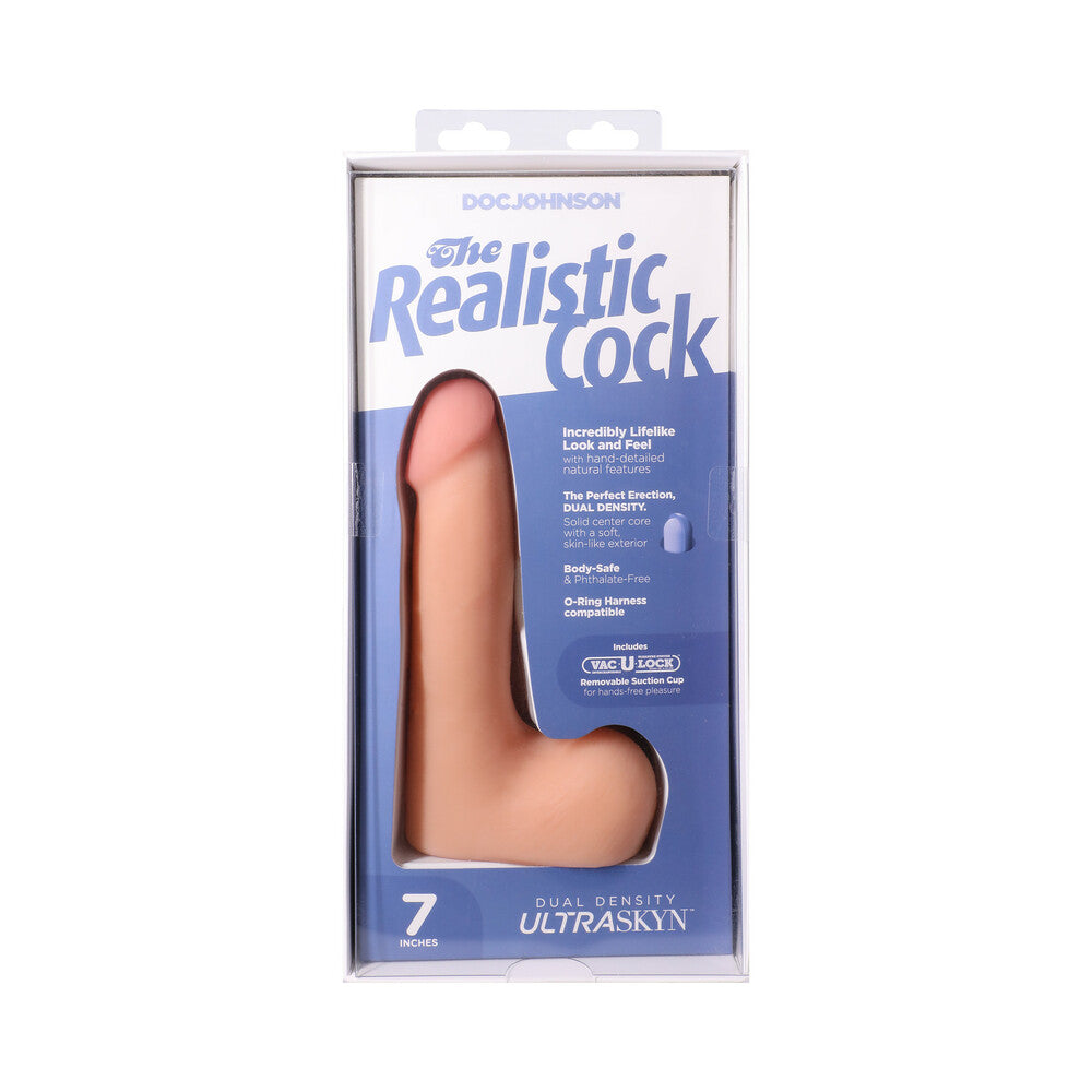 The Realistic Cock 7 inches ULTRASKYN Vac-U-Lock Dildo with Balls Vanilla