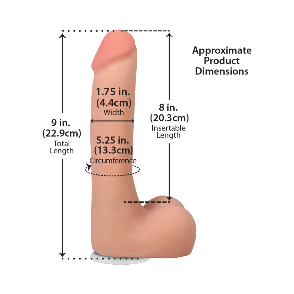 The Realistic Cock 9 inches ULTRASKYN Vac-U-Lock Dildo with Balls Vanilla