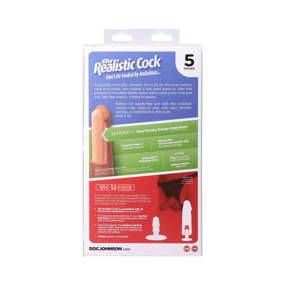 The Realistic Cock 5 inches ULTRASKYN Vac-U-Lock Dildo Vanilla