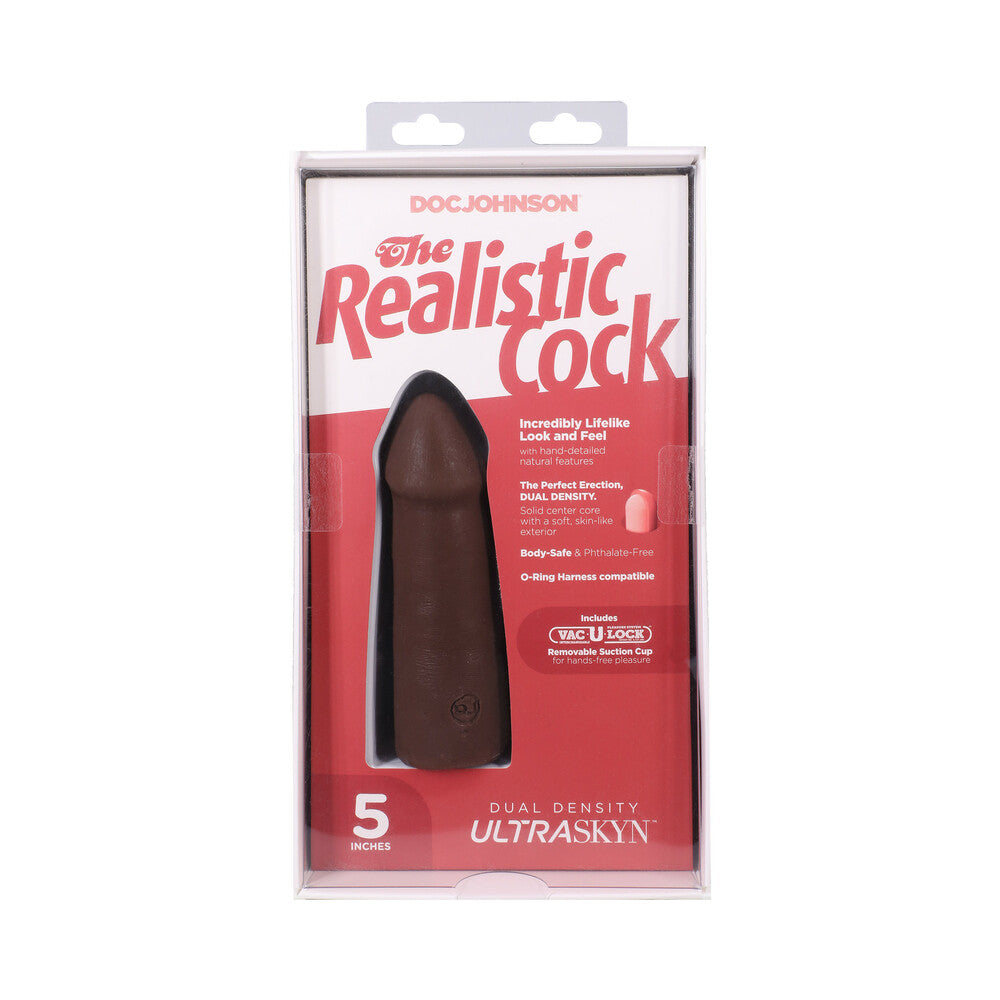 The Realistic Cock 5 inches ULTRASKYN Vac-U-Lock Dildo Chocolate