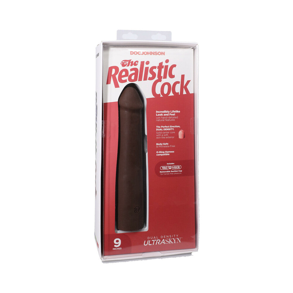 The Realistic Cock 9 inches ULTRASKYN Vac-U-Lock Dildo Chocolate