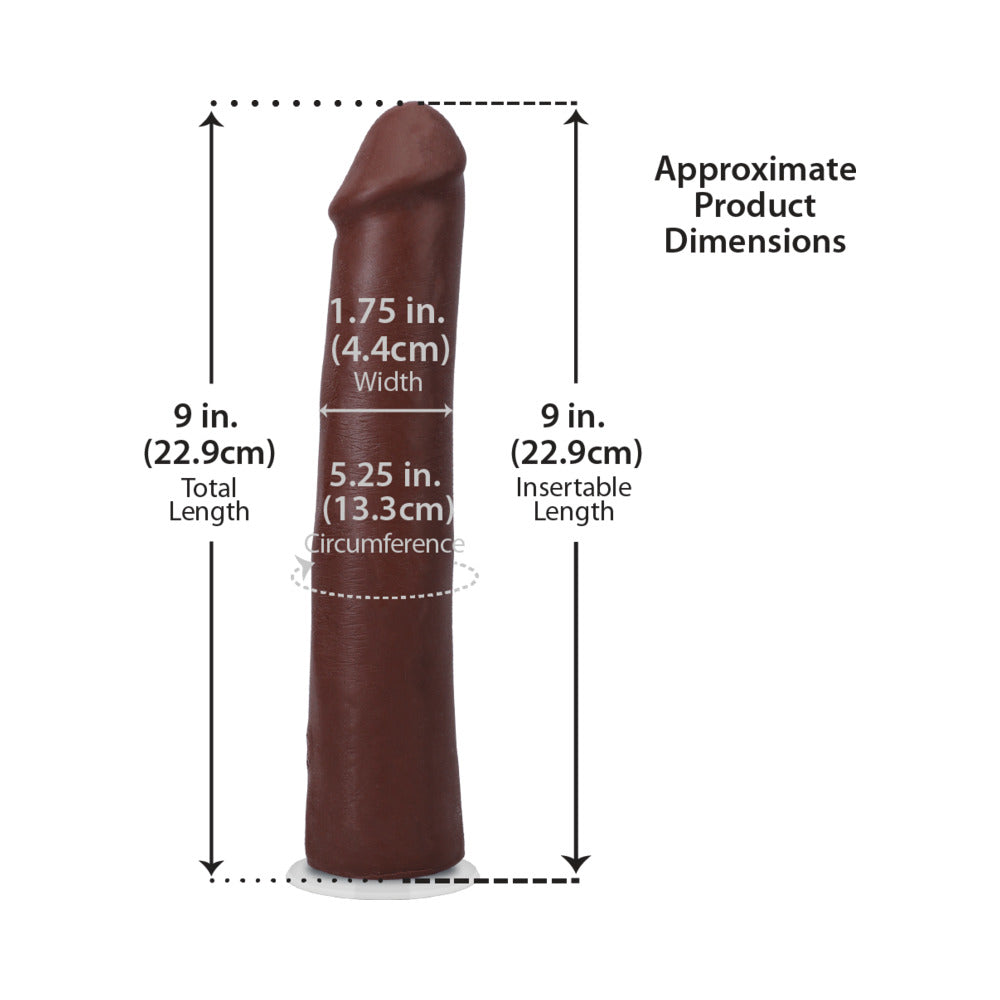 The Realistic Cock 9 inches ULTRASKYN Vac-U-Lock Dildo Chocolate