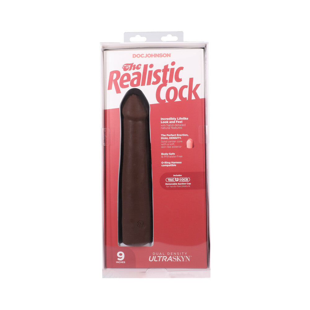 The Realistic Cock 9 inches ULTRASKYN Vac-U-Lock Dildo Chocolate