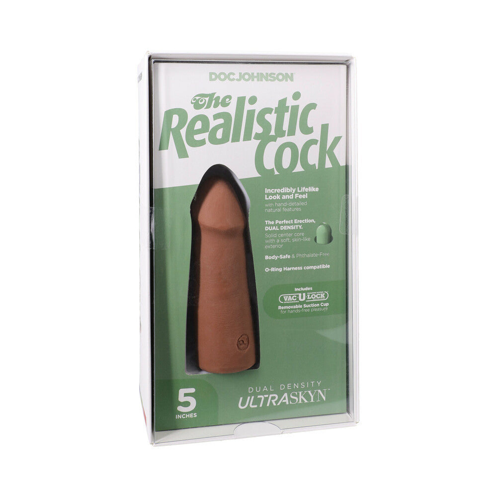 The Realistic Cock 5 inches ULTRASKYN Vac-U-Lock Dildo Caramel