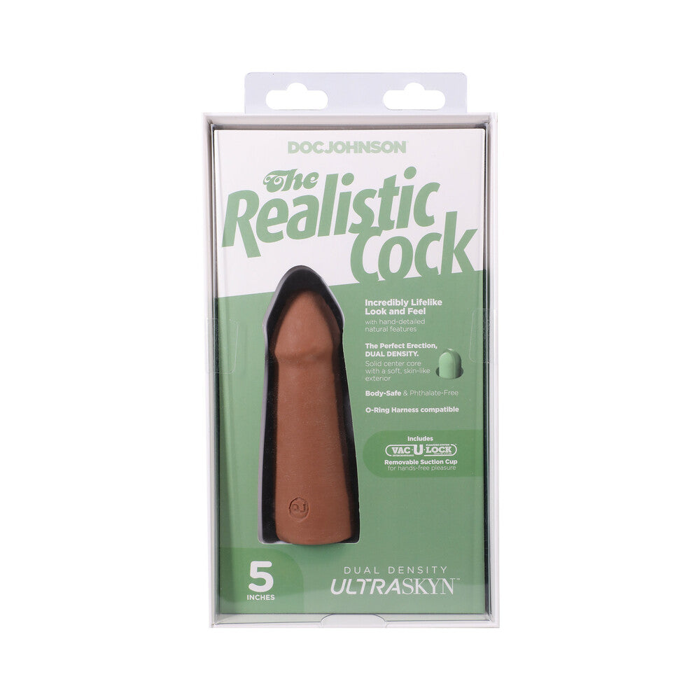 The Realistic Cock 5 inches ULTRASKYN Vac-U-Lock Dildo Caramel