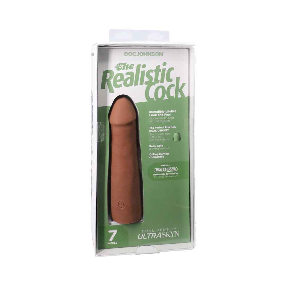 The Realistic Cock 7 inches ULTRASKYN Vac-U-Lock Dildo Caramel