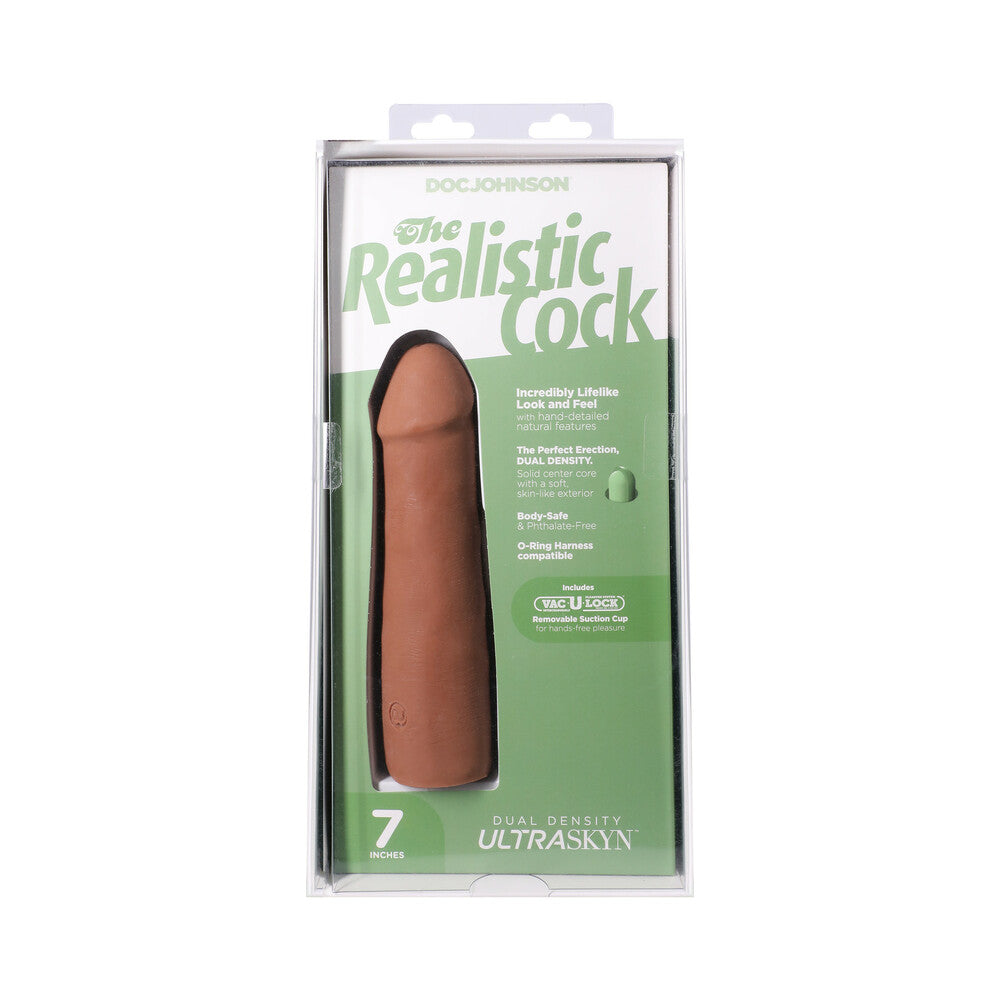 The Realistic Cock 7 inches ULTRASKYN Vac-U-Lock Dildo Caramel