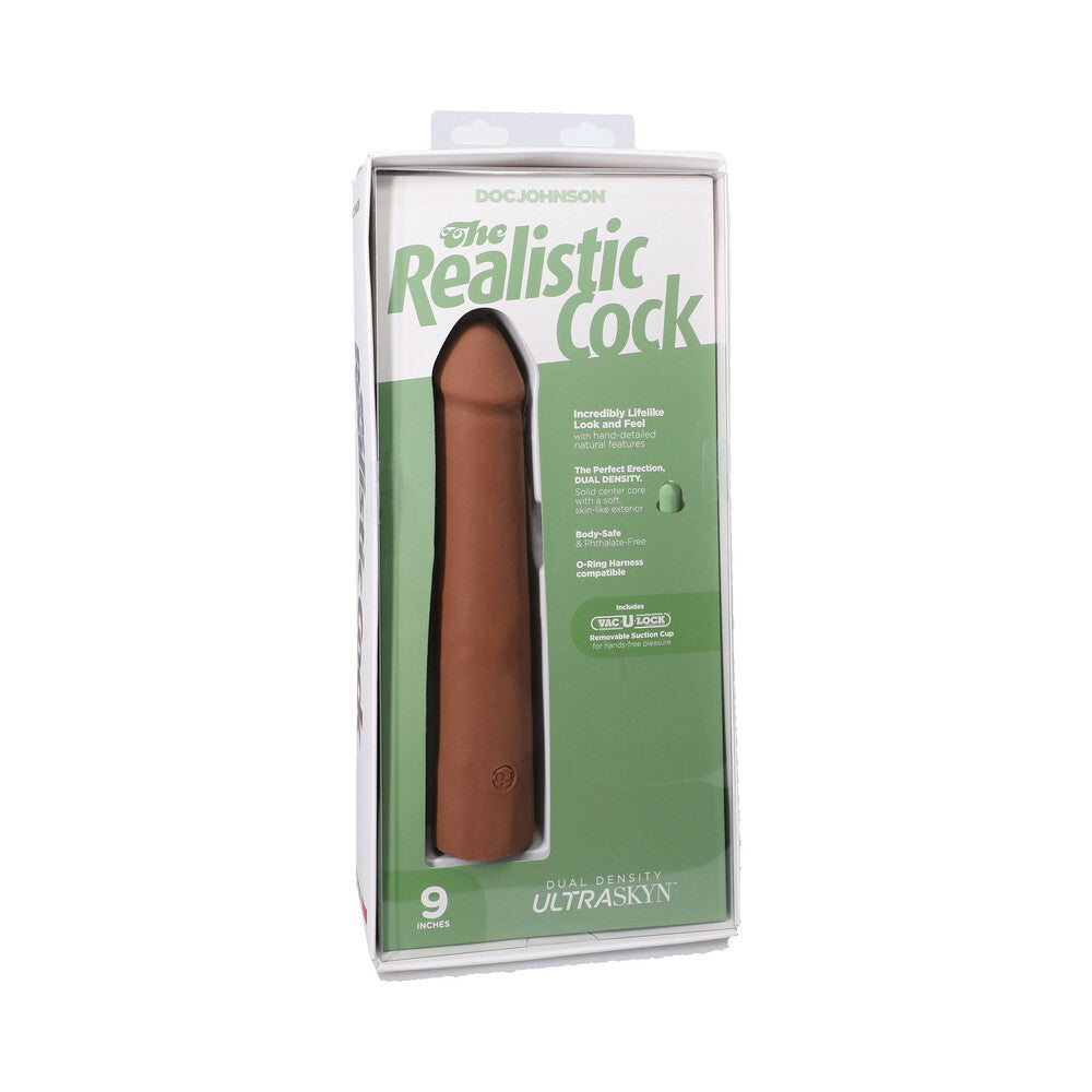 The Realistic Cock 9 inches ULTRASKYN Vac-U-Lock Dildo Caramel