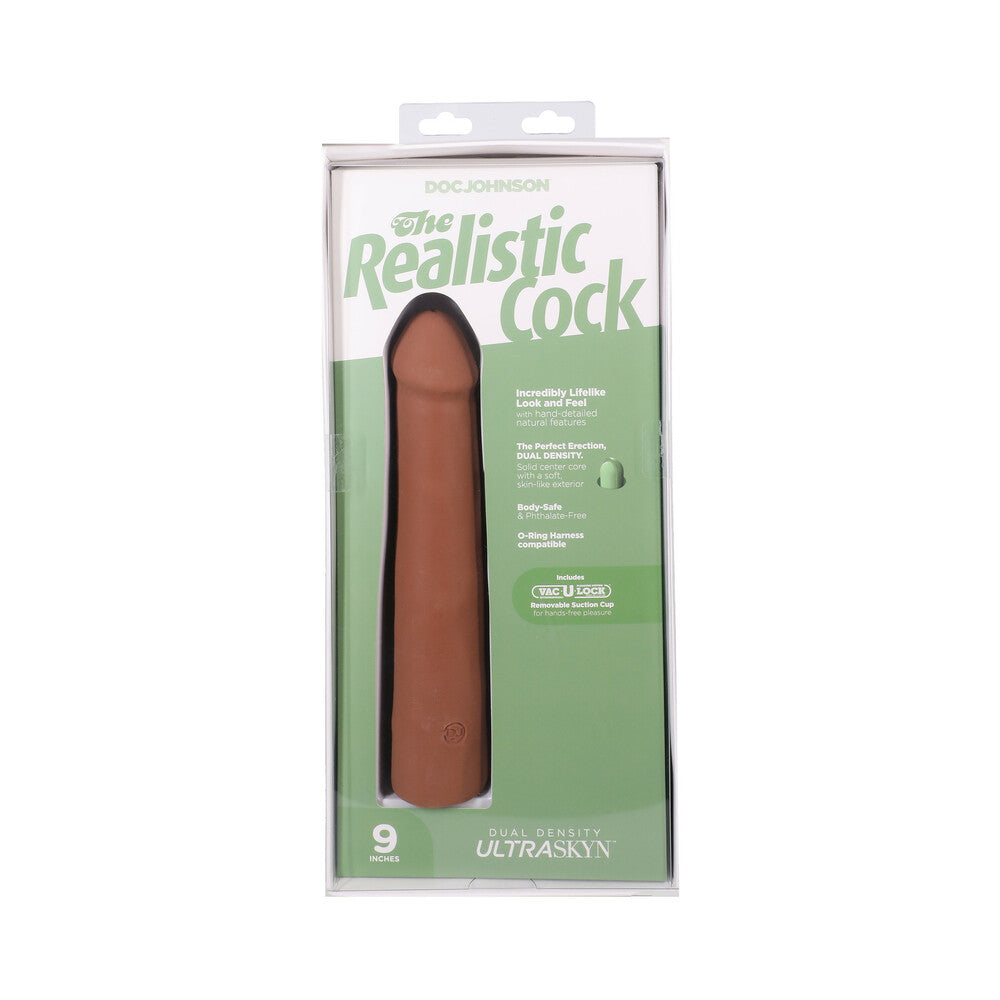 The Realistic Cock 9 inches ULTRASKYN Vac-U-Lock Dildo Caramel