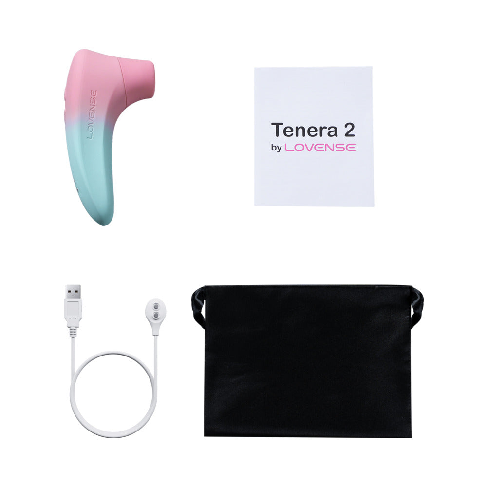 Tenera 2 Rechargeable Silicone Clitoral Suction Stimulator - Pink/Blue