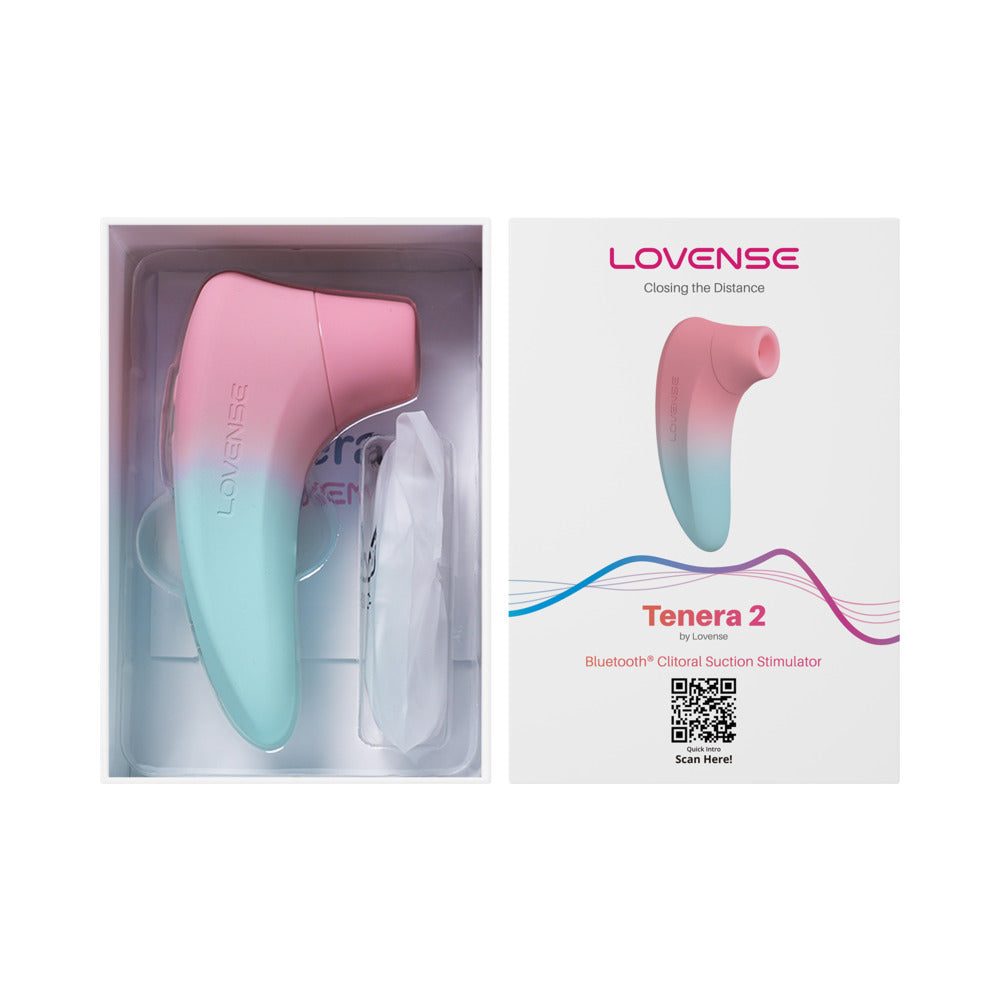Tenera 2 Rechargeable Silicone Clitoral Suction Stimulator - Pink/Blue