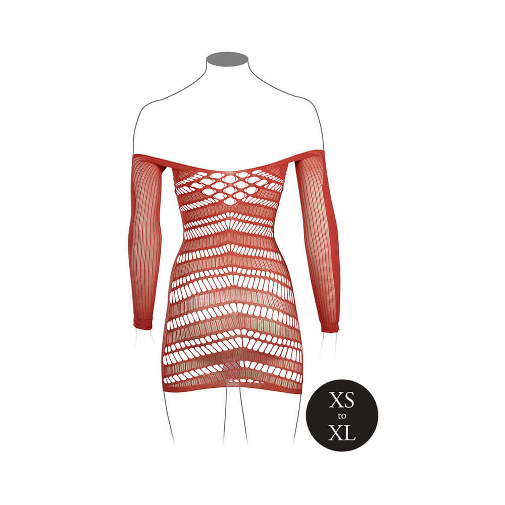 Le Desir Long-Sleeved Net Mini Dress Sunset Glow O/S
