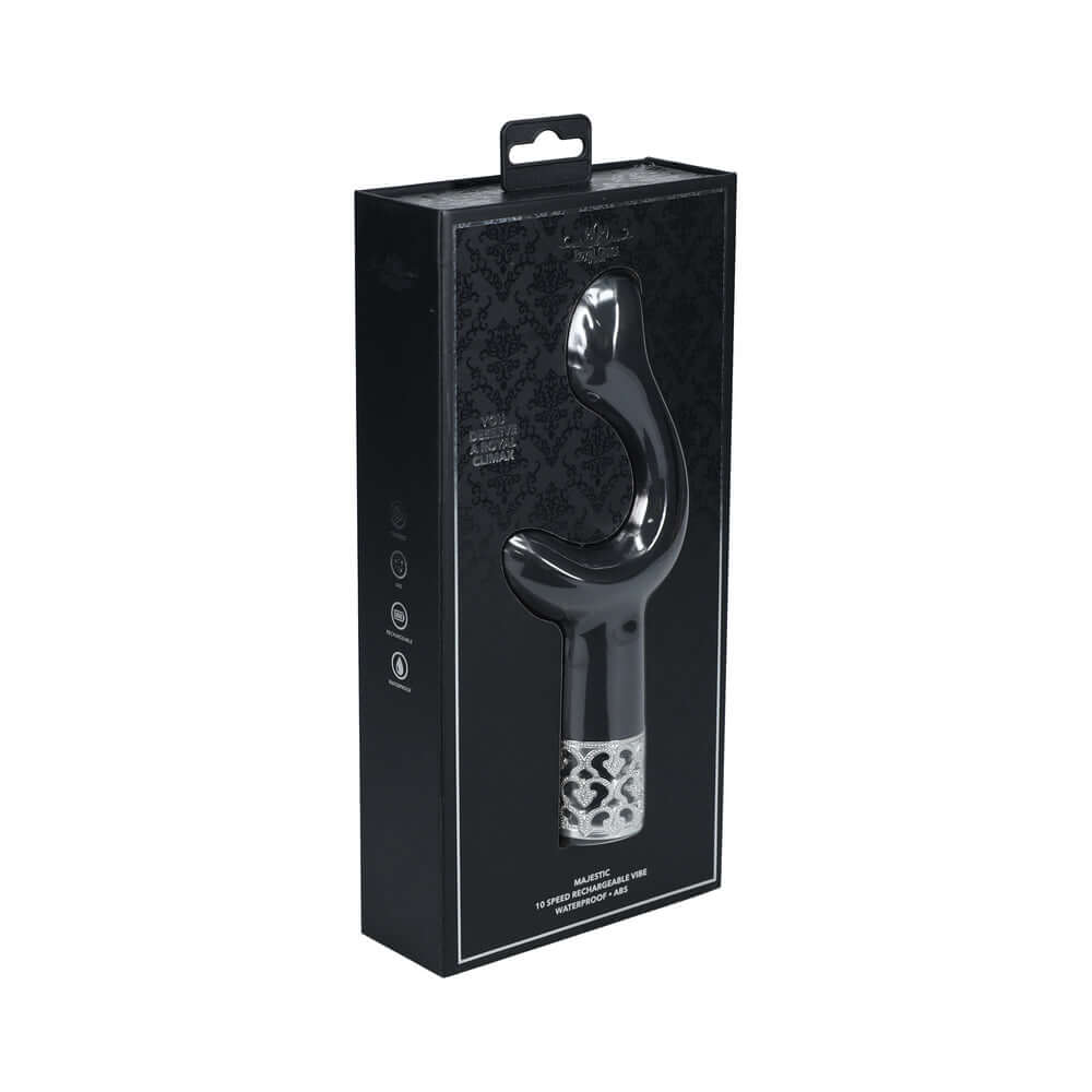 Royal Gems Majestic Silicone Rechargeable Vibrator Black