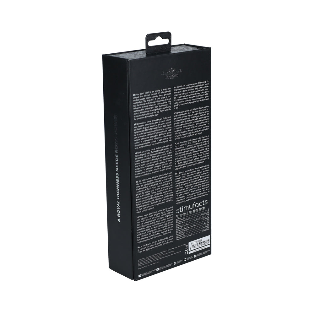 Royal Gems Majestic Silicone Rechargeable Vibrator Black