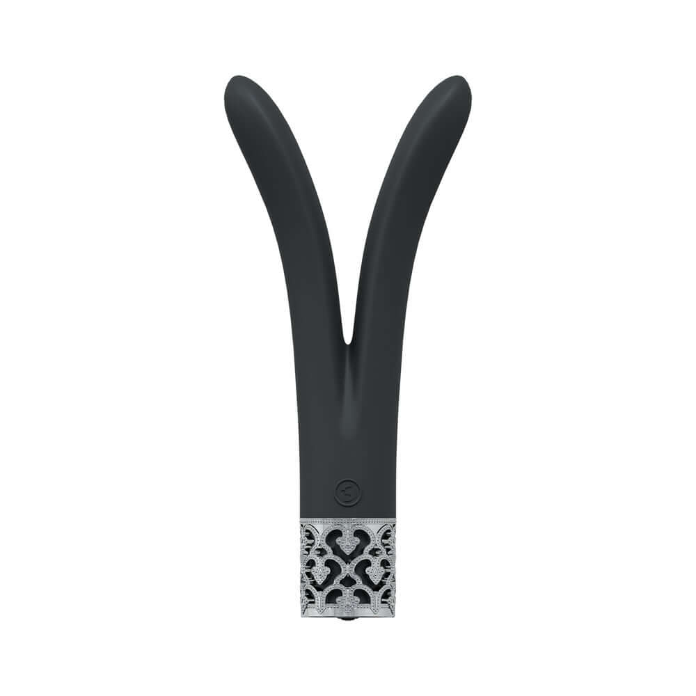 Royal Gems Dueling Queens Silicone Rechargeable Vibrator Black