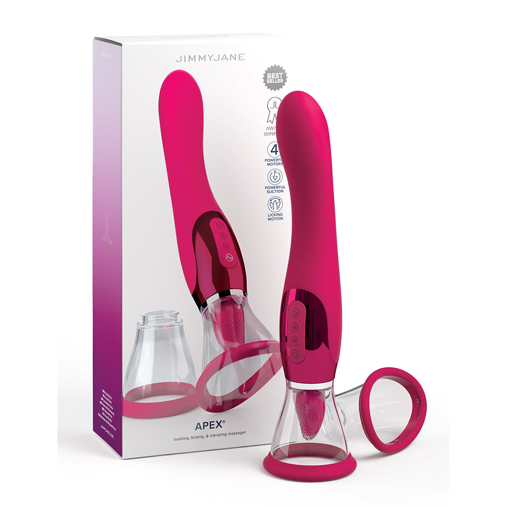 JimmyJane Apex Rechargeable Silicone Dual Vibrator - Pink