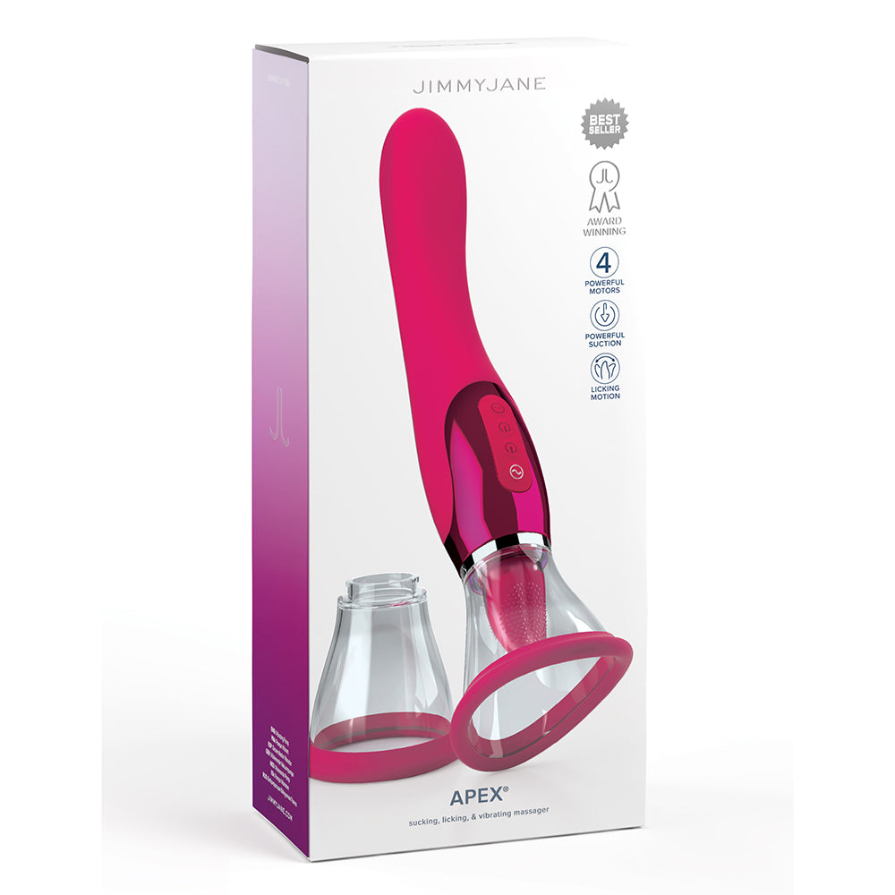 JimmyJane Apex Rechargeable Silicone Dual Vibrator - Pink